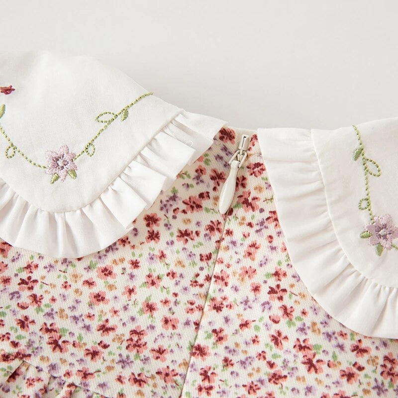 dave&bella Dave Bella Flower Embroidery Collar Floral Dress DB3236141