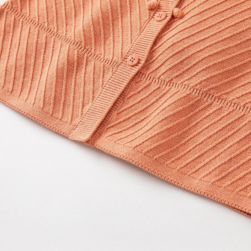 dave&bella デイブベラ ぽんぽん付きオレンジカーディガン DB1230286 90cm