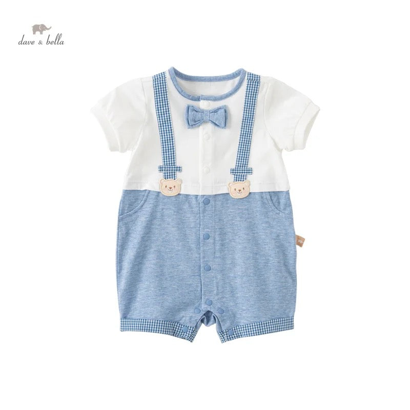 dave&bella Dave Bella bear suspender design romper DB2234950