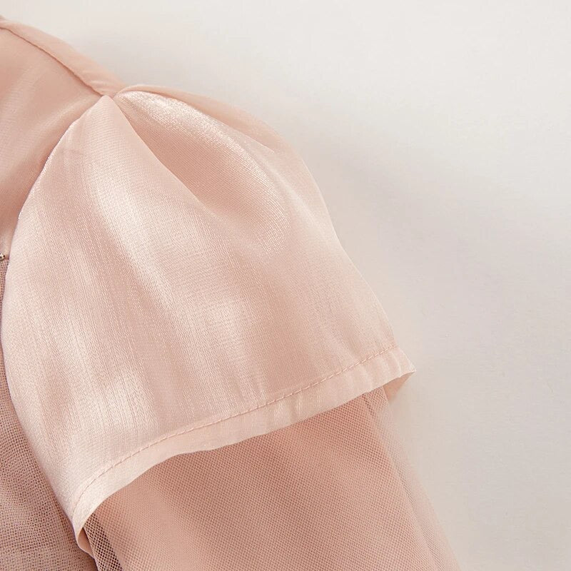 【80cm last one】dave&bella デイブベラ バックリボンチュールワンピース DB3235720