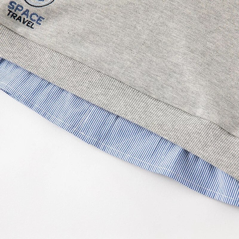 dave&bella デイブベラ ネクタイ付きブルーシャツドッキングトップス&パンツセット DB1230339 90cm