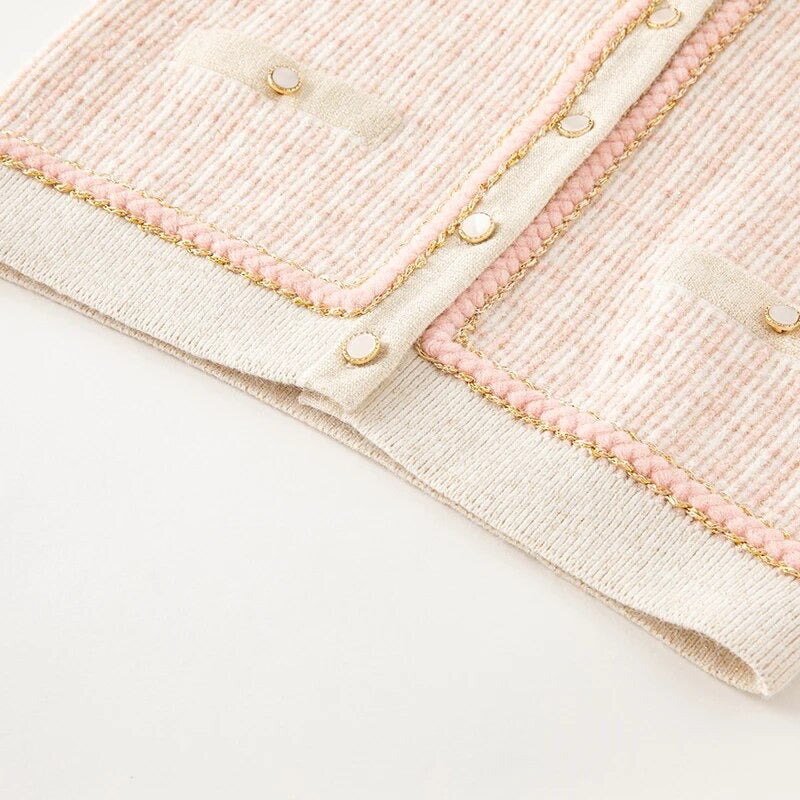 【80cm last one】dave&bella デイブベラ ピンクチェックカーディガン DB3236149