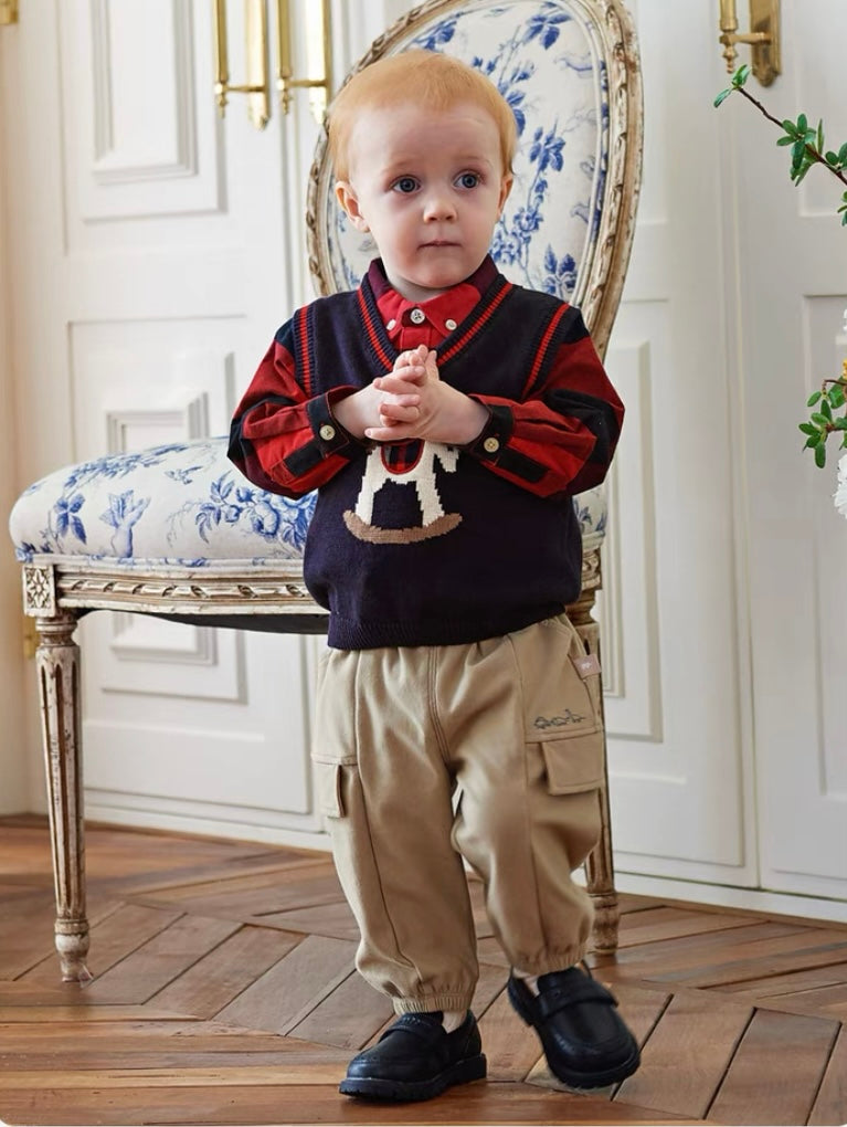 【73cm last one】dave&bella デイブベラ 木馬デザインベスト DB3236719