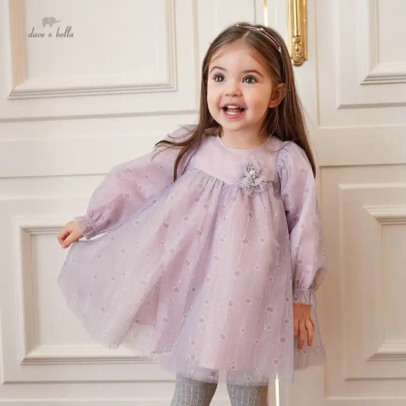 dave&bella Dave Bella Flower Corsage Light Purple Dress DB3236241