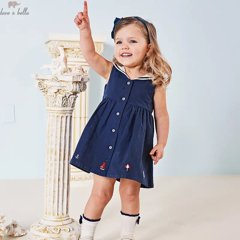 dave&bella デイブベラ マリンデザイン刺繍セーラーワンピース DB2235628