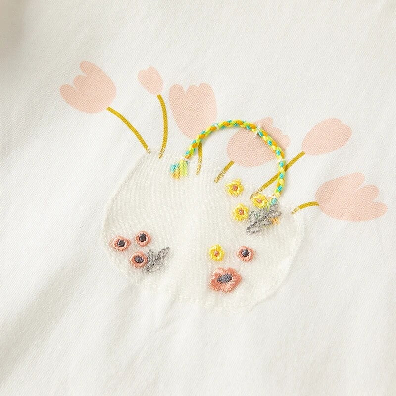 dave&bella デイブベラ フラワーバッグデザインチュールスリーブトップス DB2234138