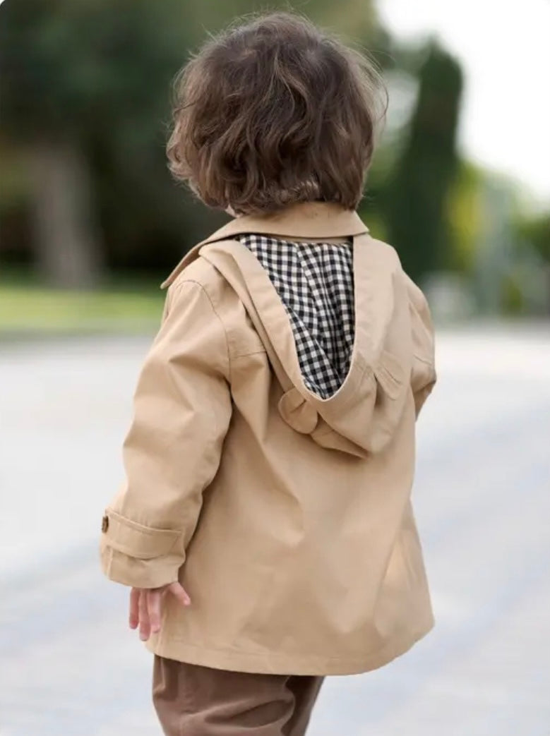 【80cm last one】dave&bella デイブベラ くまみみフードトレンチコート DB3237114