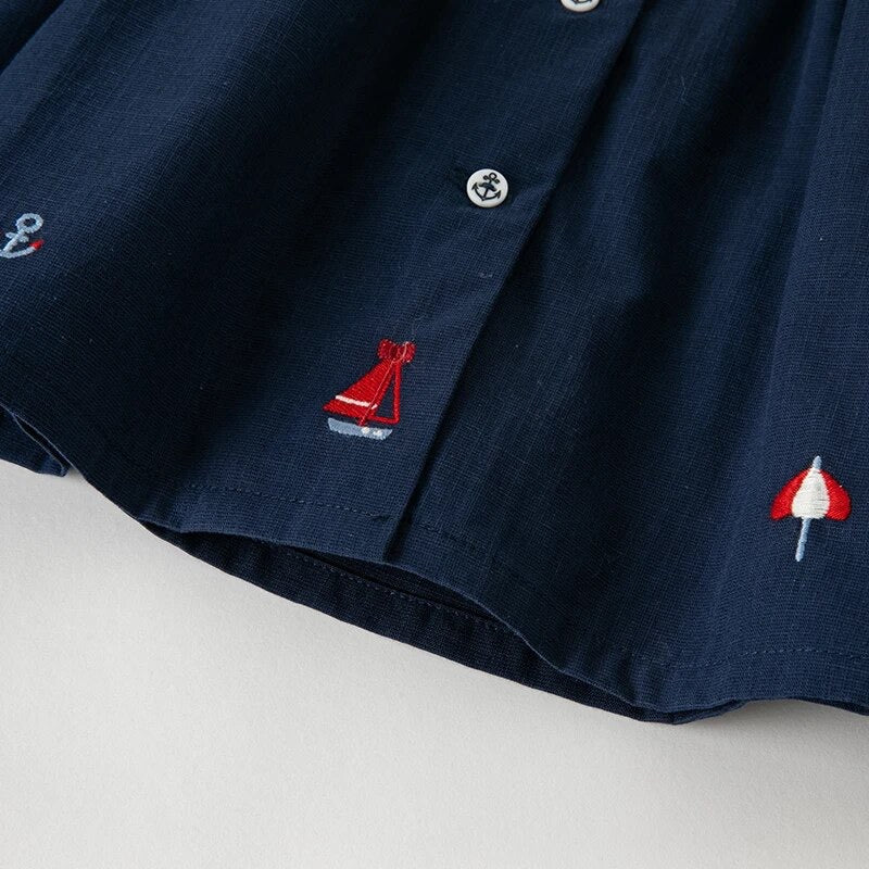 dave&bella デイブベラ マリンデザイン刺繍セーラーワンピース DB2235628