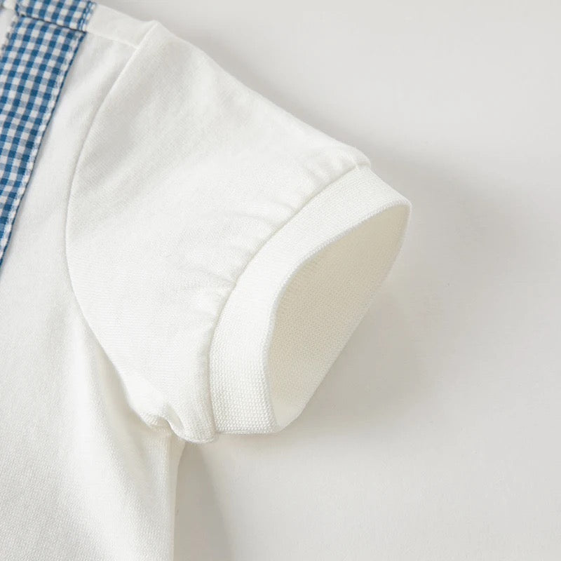 dave&bella デイブベラ くまちゃんサスペンダーデザインロンパース DB2234950