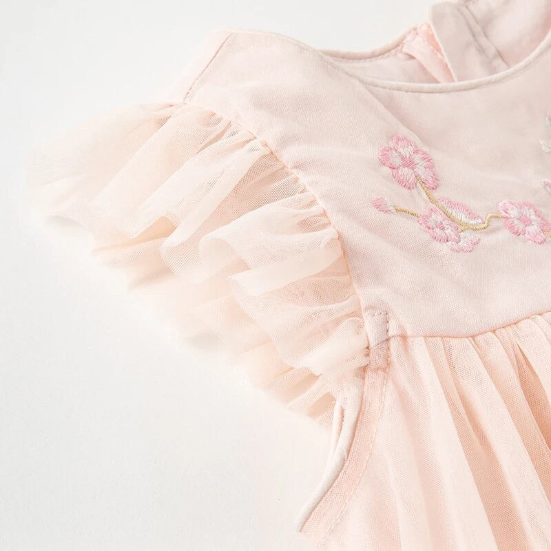 dave&bella Dave Bella Flower embroidery hem ruffle design dress DB2235626 90cm