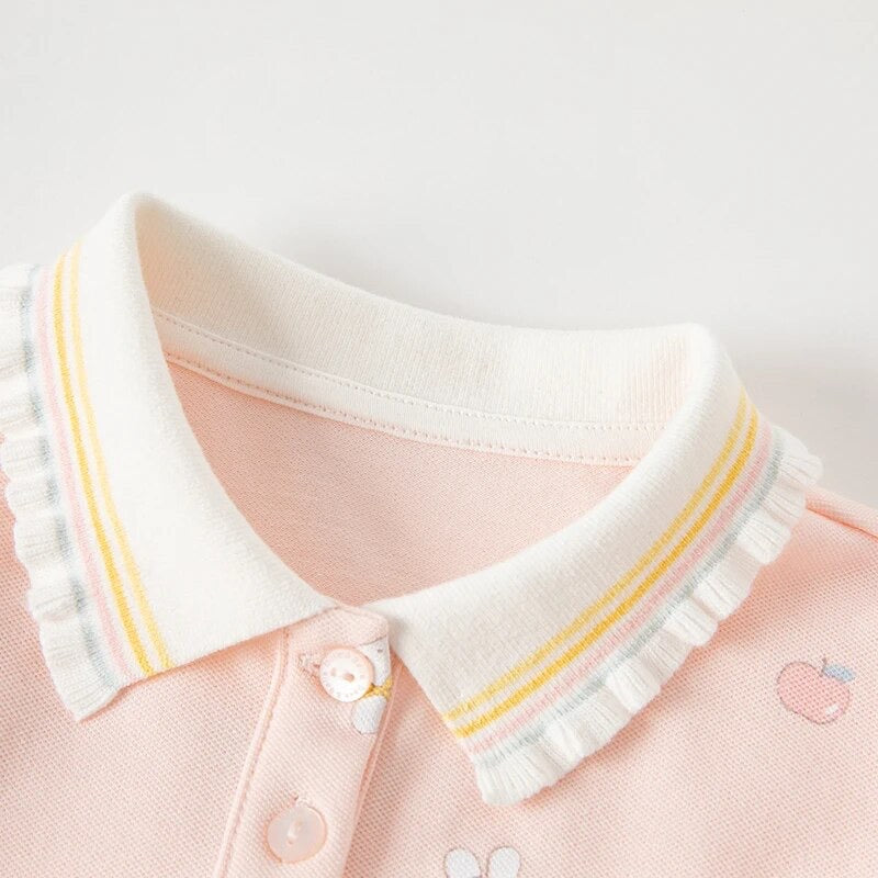 【90cm last one】dave&bella デイブベラ うさちゃんデザインパフスリーブポロシャツ DB2235519