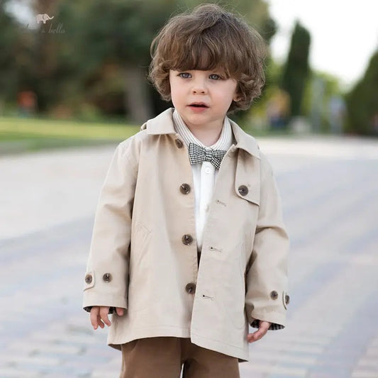 dave&bella Dave Bella bear ear hooded trench coat DB3237114