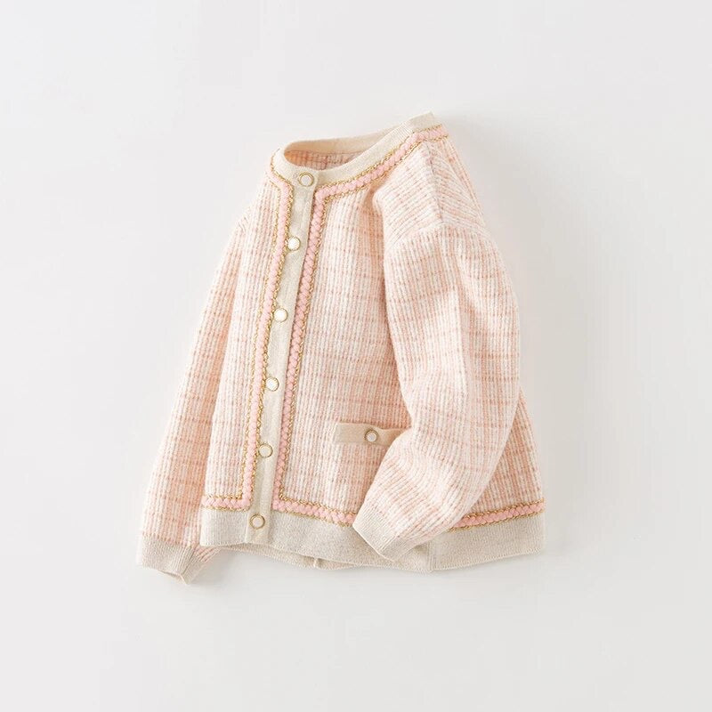 【80cm last one】dave&bella デイブベラ ピンクチェックカーディガン DB3236149