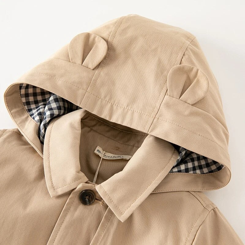 【80cm last one】dave&bella デイブベラ くまみみフードトレンチコート DB3237114