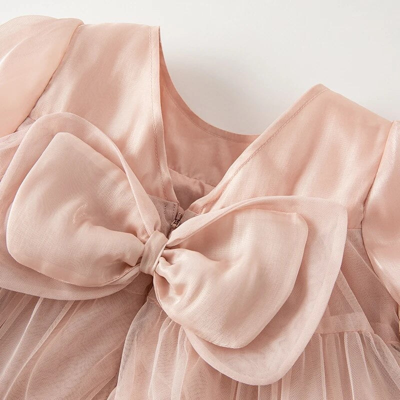 【80cm last one】dave&bella デイブベラ バックリボンチュールワンピース DB3235720