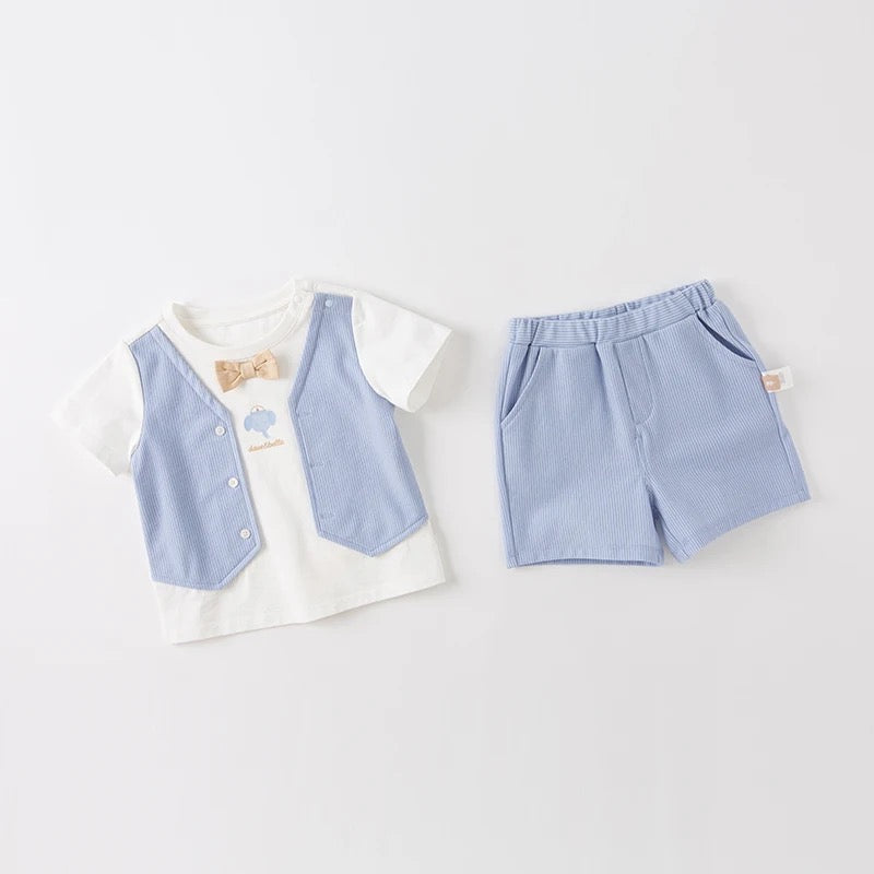 dave&bella デイブベラ ライトブルーおめかしデザインセットアップ DB2234103