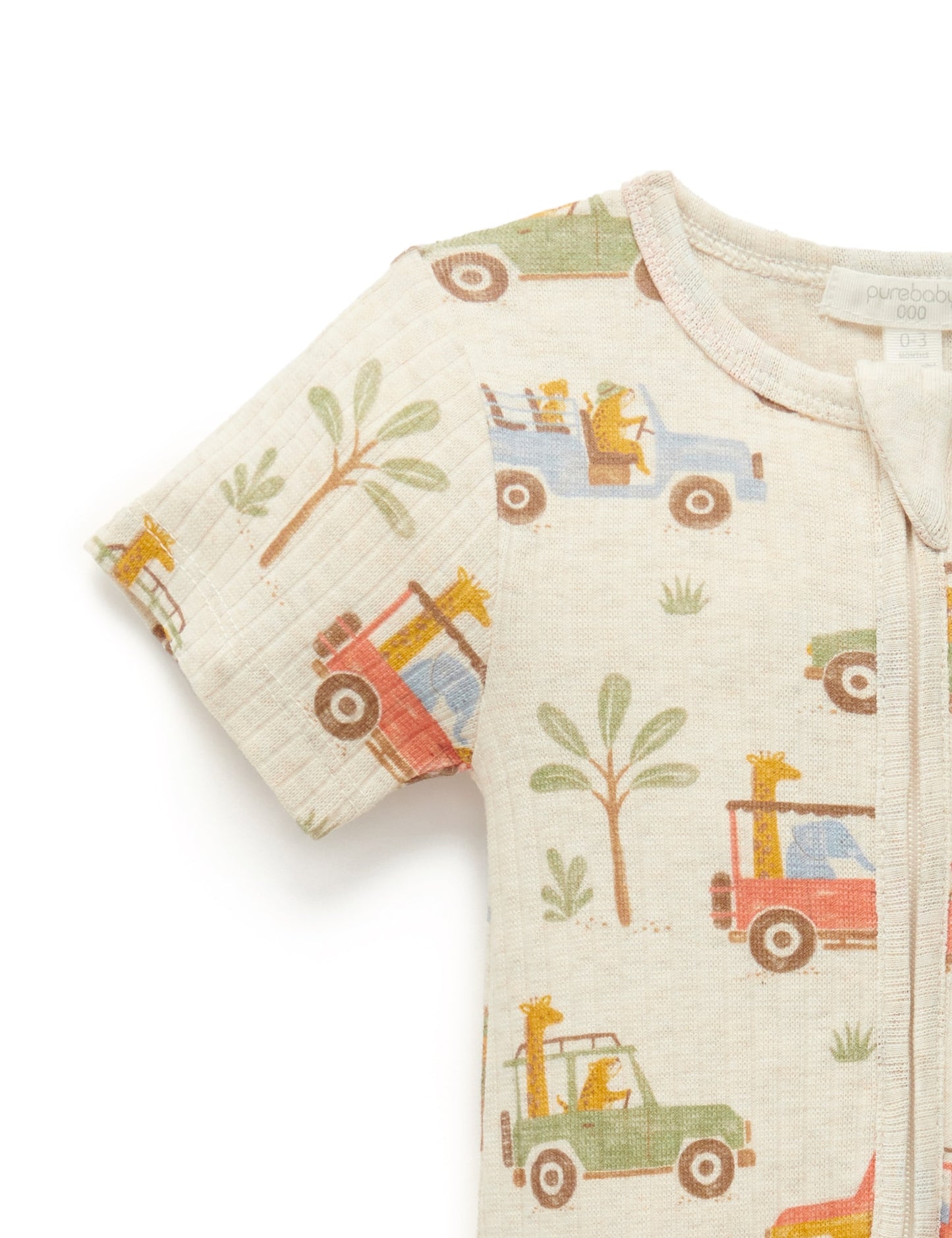 Purebaby ピュアベビー RIB ZIP GROWSUIT PN1011S23