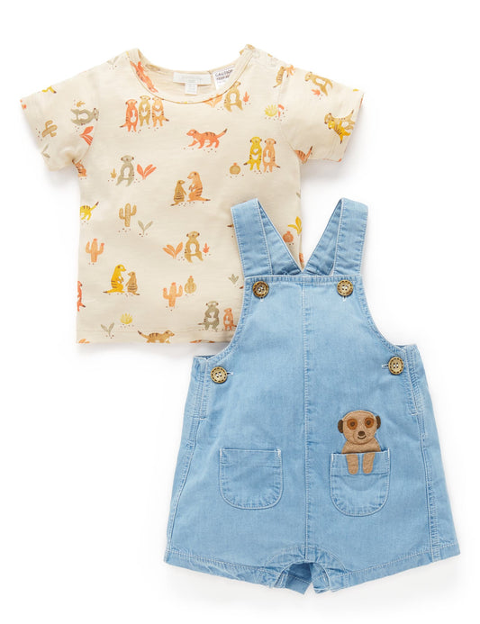 【2 last one】Purebaby ピュアベビー MEERKAT OVERALL SET PN2036S23