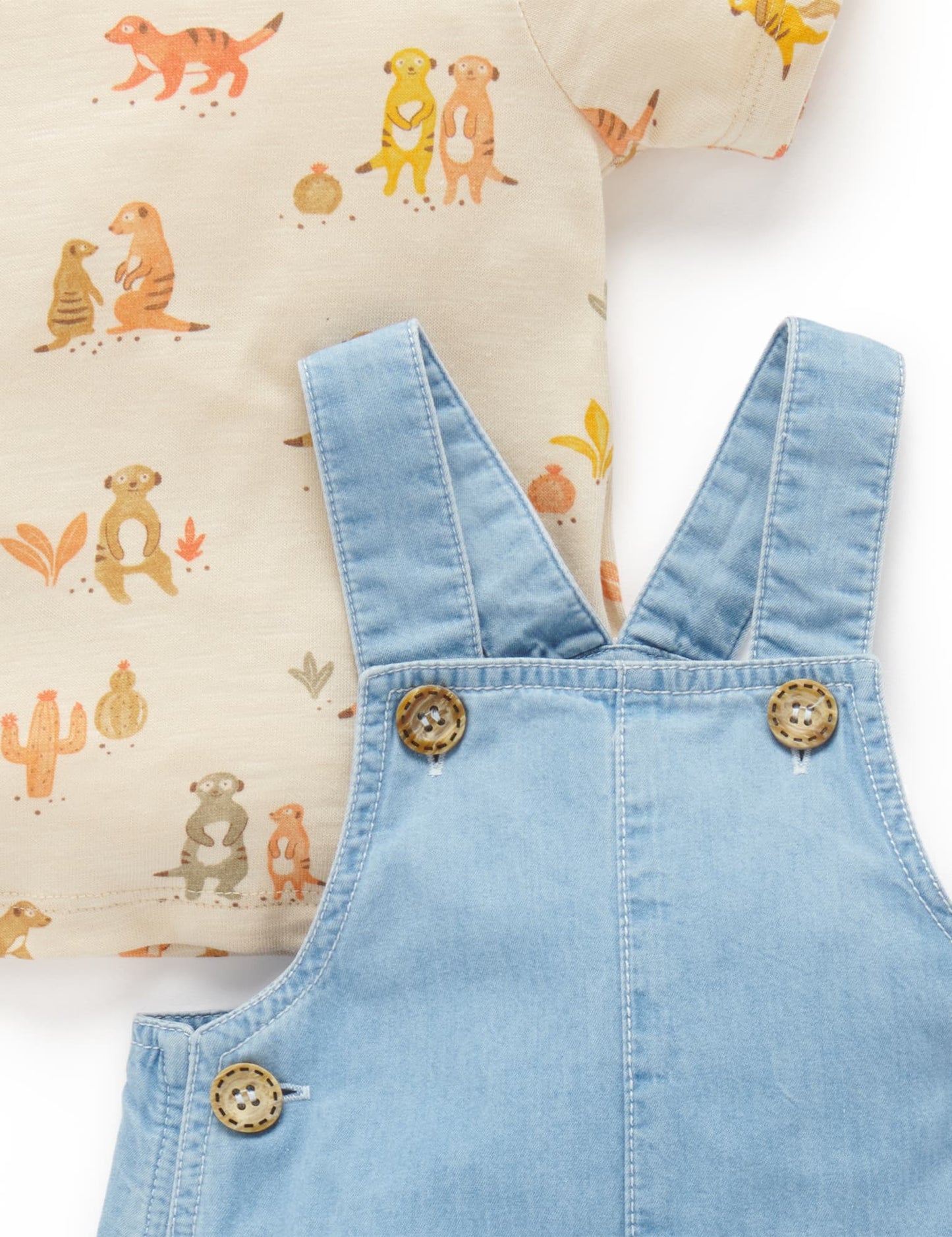 【2 last one】Purebaby ピュアベビー MEERKAT OVERALL SET PN2036S23