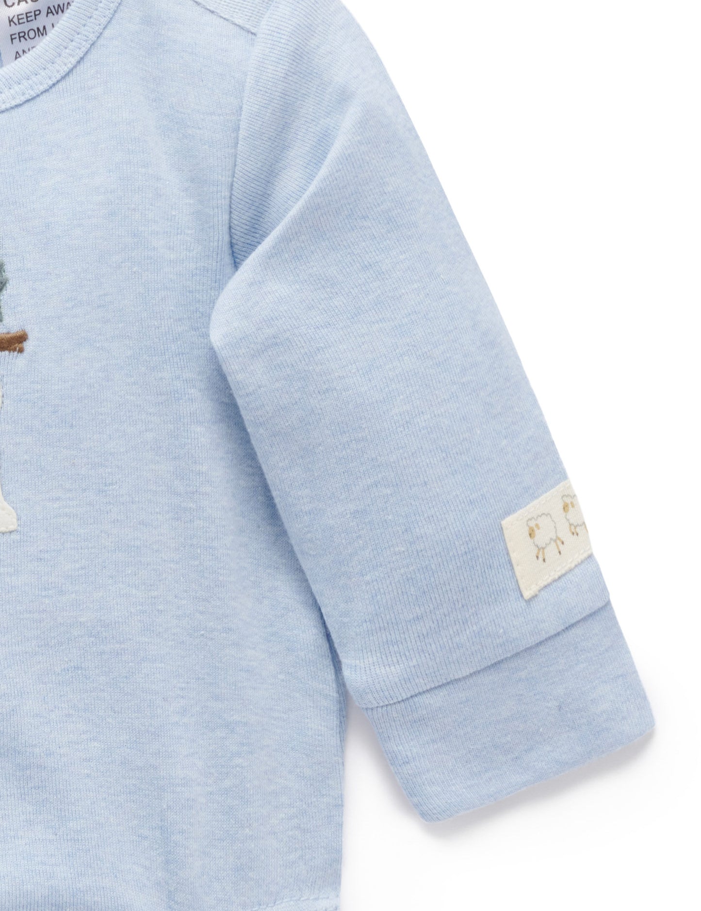 Purebaby ピュアベビー APPLIQUE BODYSUIT SHEEP DOG PN1001W25