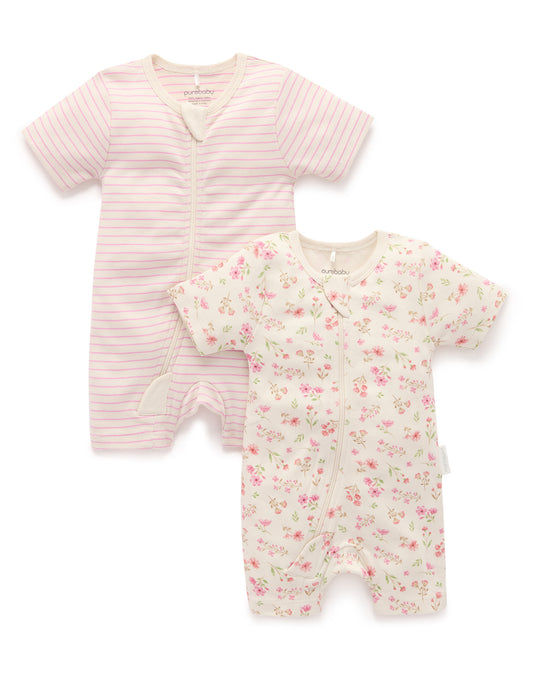 Purebaby ピュアベビー 2 PACK S/SLV DIGITAL GROWSUIT PNW1020NS