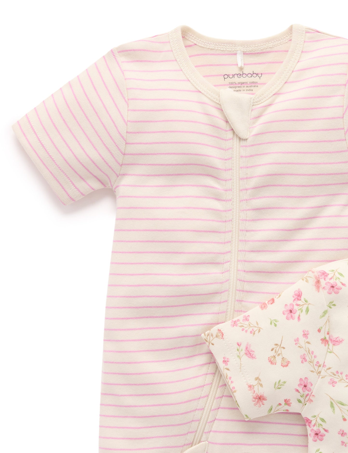 Purebaby ピュアベビー 2 PACK S/SLV DIGITAL GROWSUIT PNW1020NS