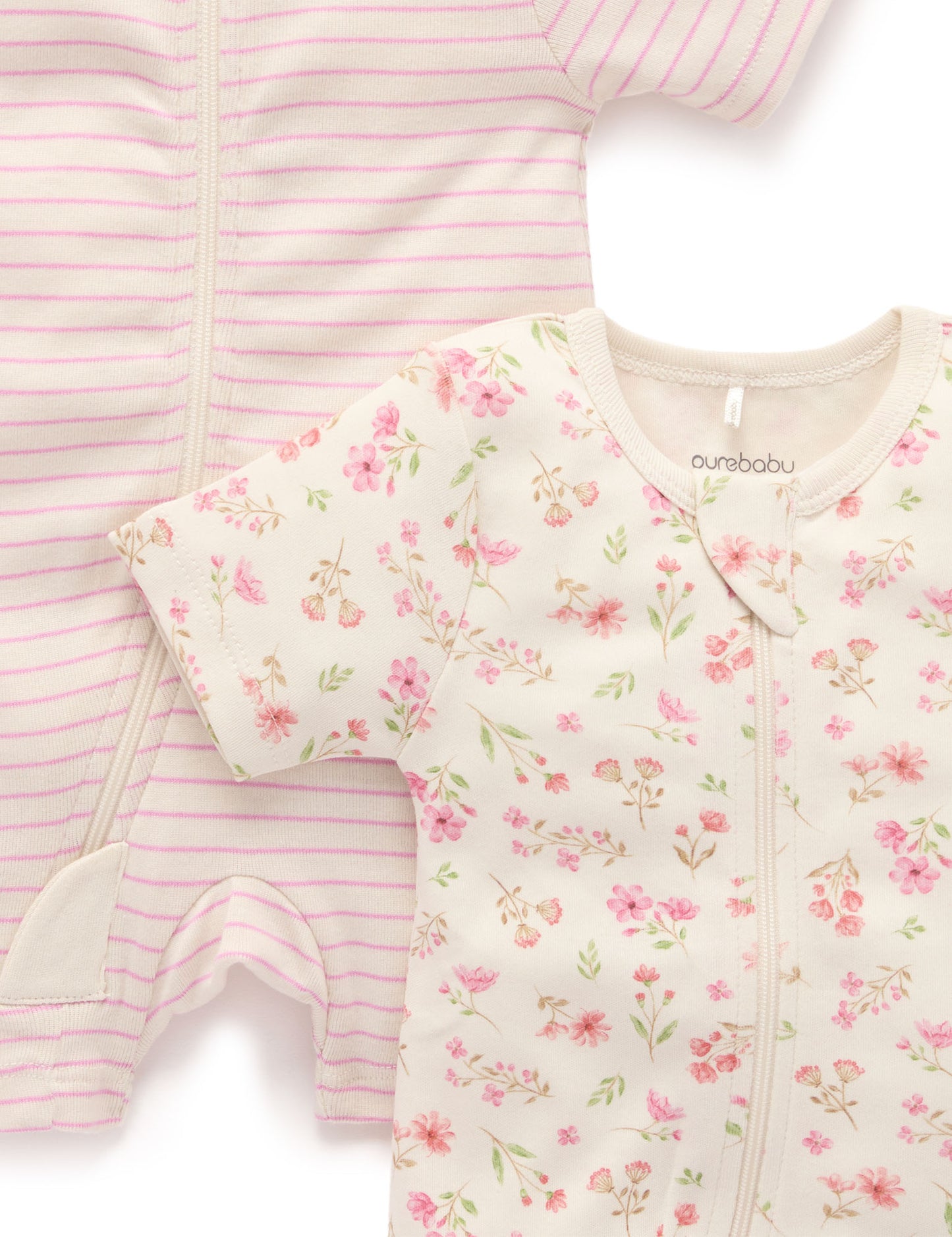 Purebaby ピュアベビー 2 PACK S/SLV DIGITAL GROWSUIT PNW1020NS