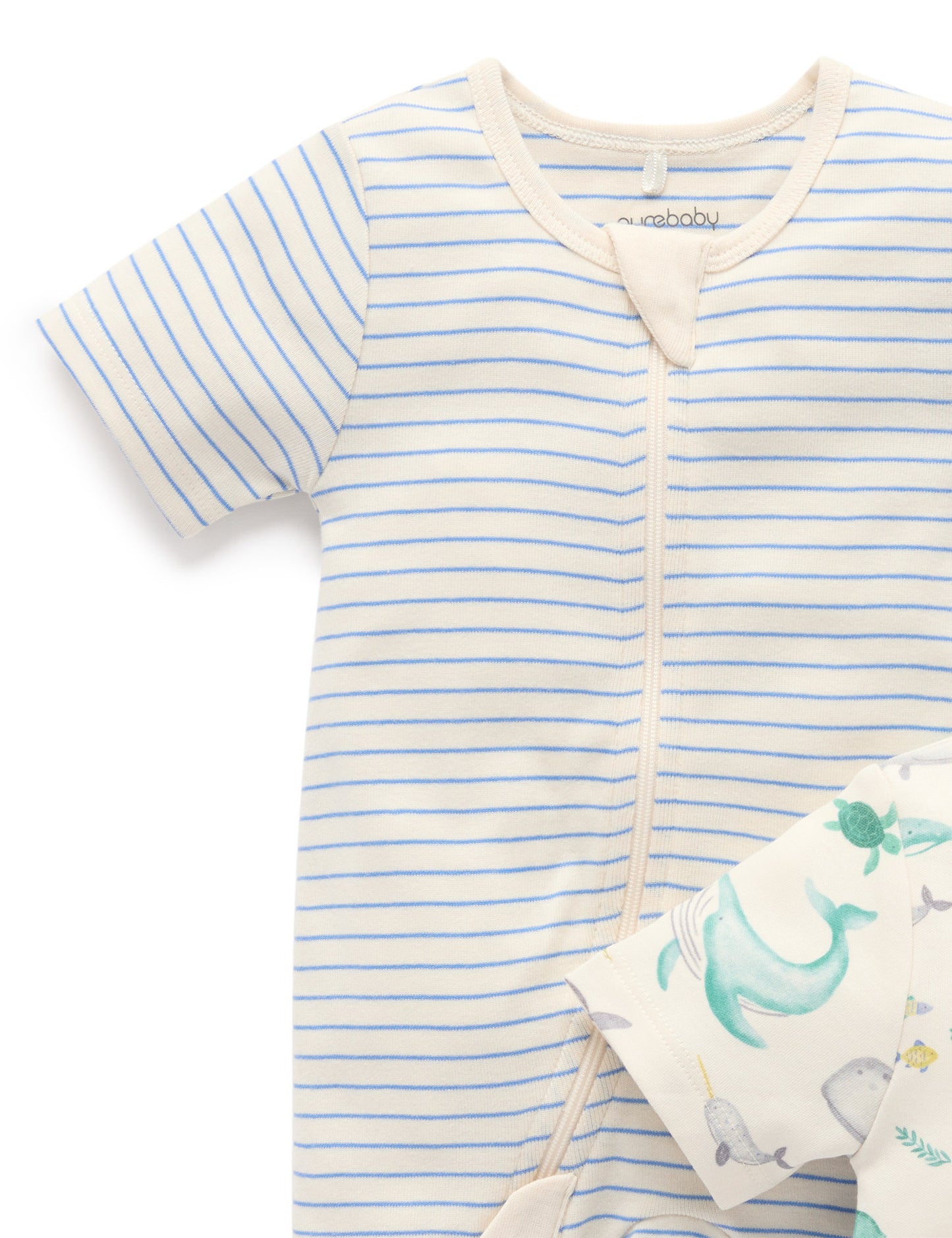 Purebaby ピュアベビー 2 PACK S/SLV DIGITAL GROWSUIT PNW1020NS