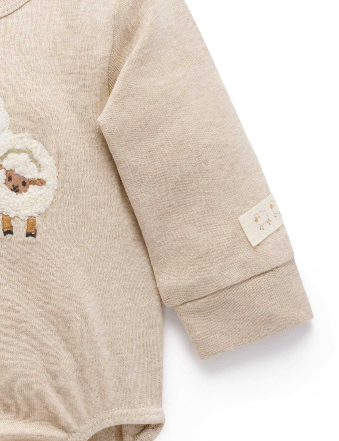 Purebaby ピュアベビー APPLIQUE BODYSUIT SHEEP PN1001W25