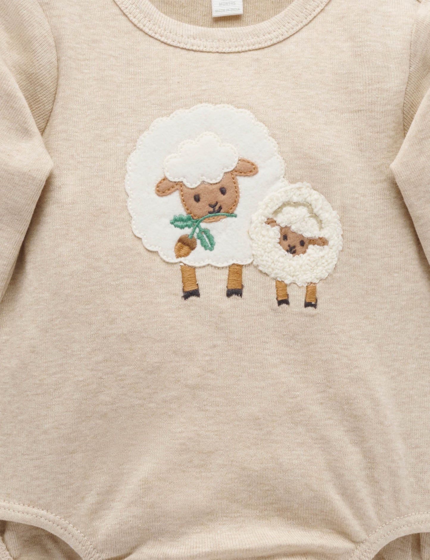 Purebaby ピュアベビー APPLIQUE BODYSUIT SHEEP PN1001W25