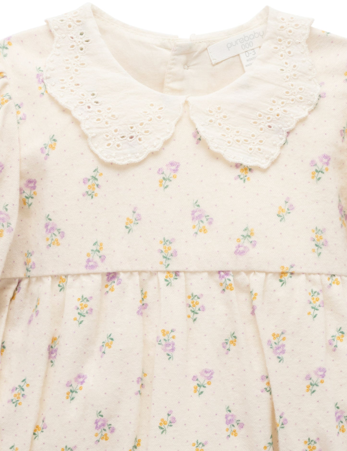 Purebaby ピュアベビー GATHERED BODYSUIT PN1018W25
