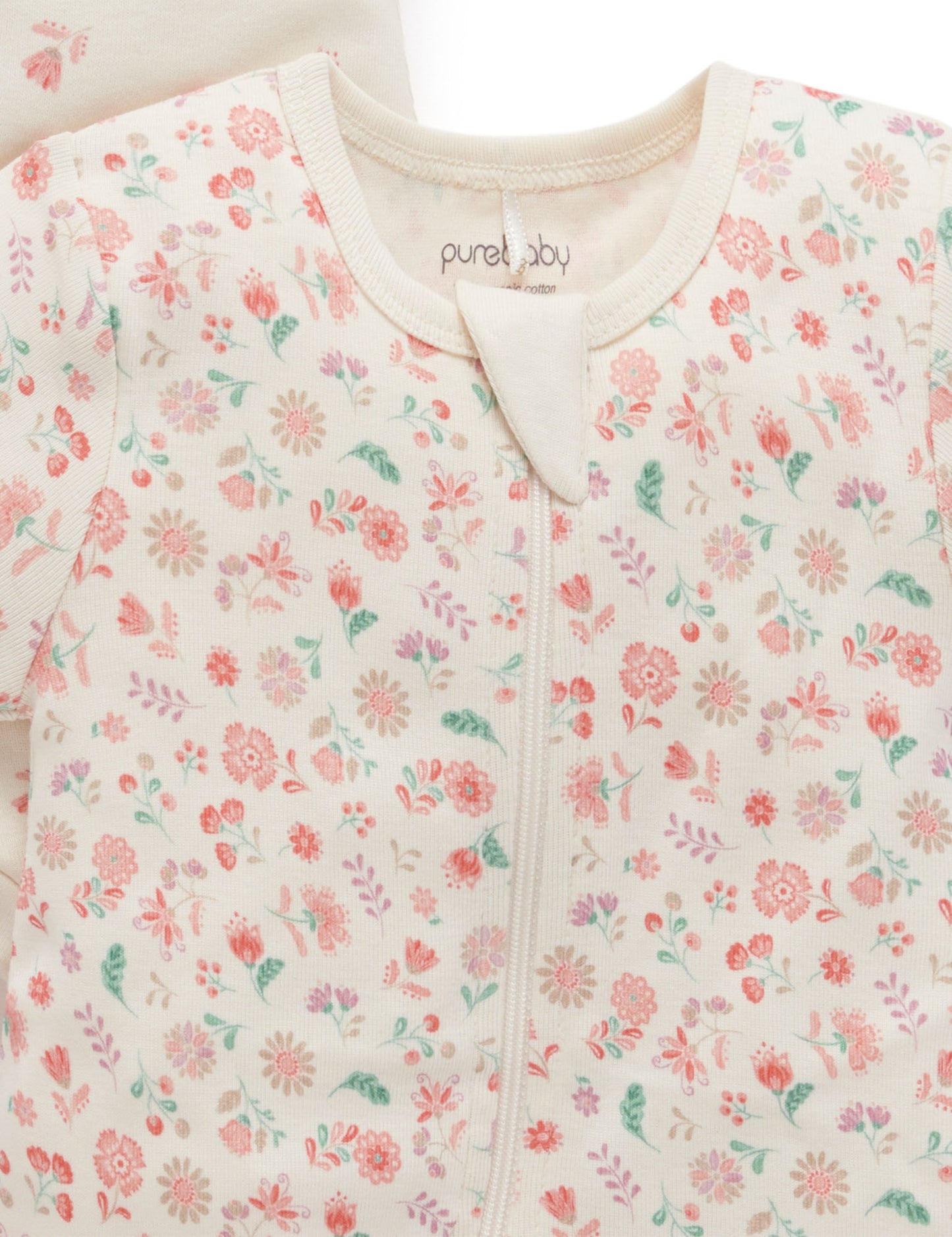 Purebaby ピュアベビー  2 PACK S/SLV DIGITAL GROWSUIT EMILIA PRINT PNW1022NS