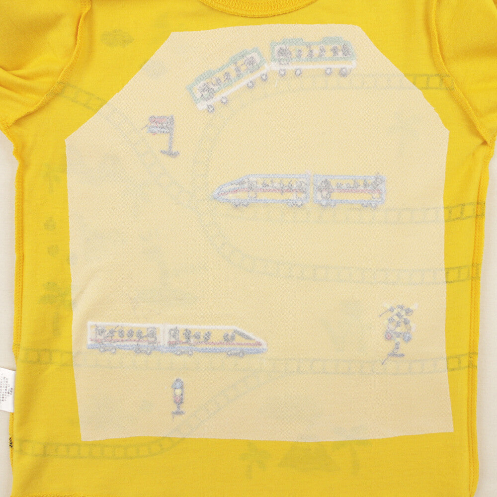 【bab chip】長袖Tシャツ 線路 恐竜 綿100%