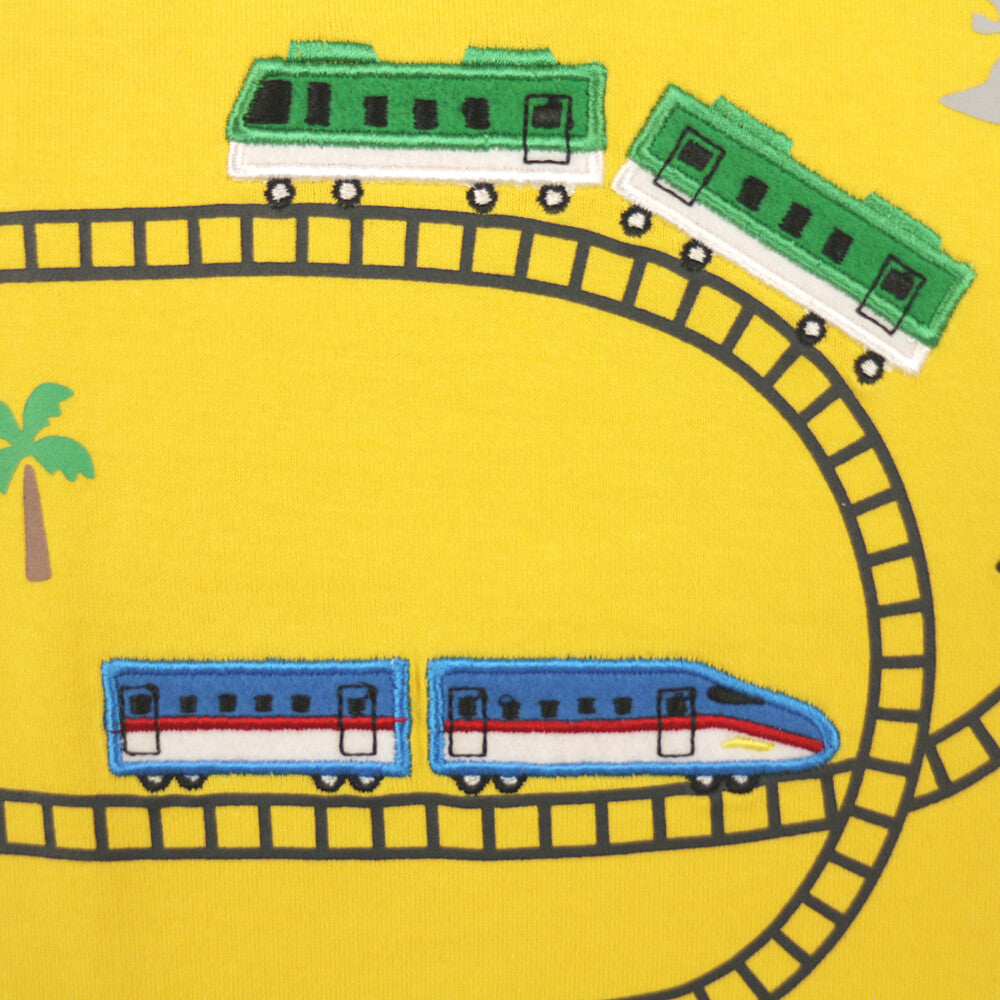 【bab chip】長袖Tシャツ 線路 恐竜 綿100%