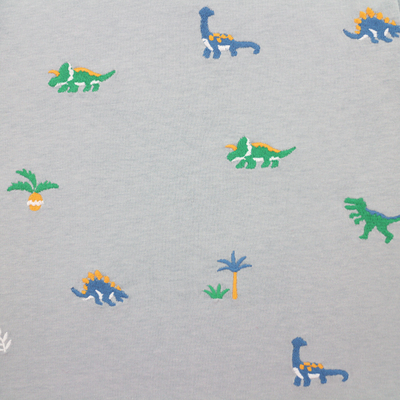 【bab chip】長袖Tシャツ 恐竜 総柄刺繍 綿100%