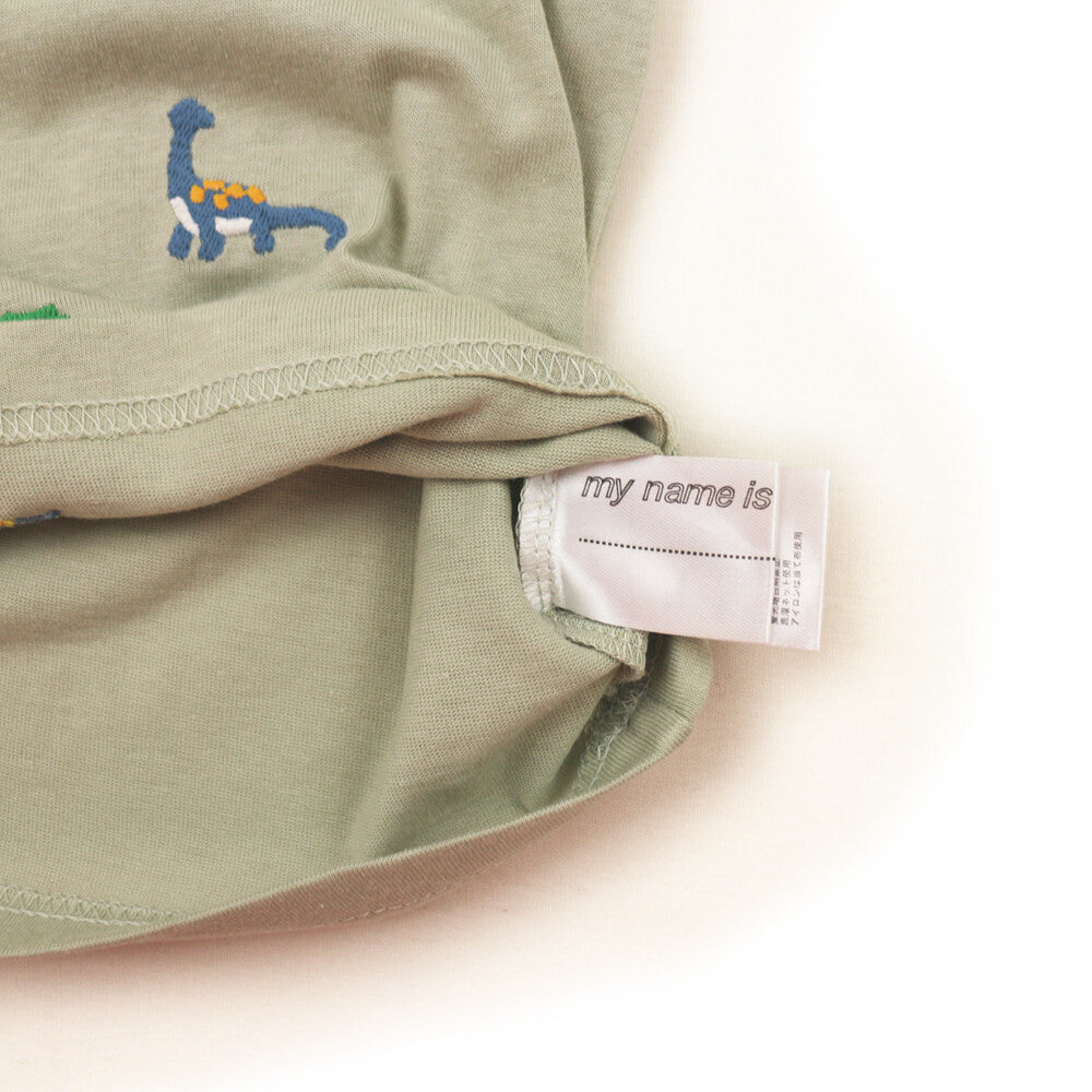 【bab chip】長袖Tシャツ 恐竜 総柄刺繍 綿100%