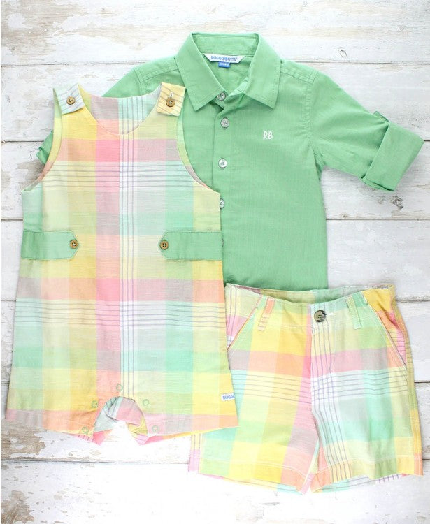 Rugged Butts Cheerful Rainbow Plaid Jon Jon