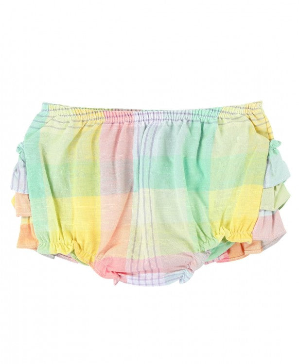 Ruffle Butts Cheerful Rainbow Plaid RuffleButts