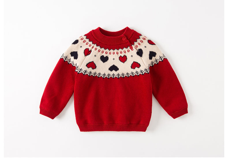 dave&bella Dave Bella heart design brushed knit DB4222944