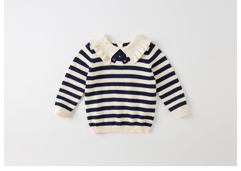 dave&bella Dave Bella Ruffle Collar Border Knit DB4223620 100cm