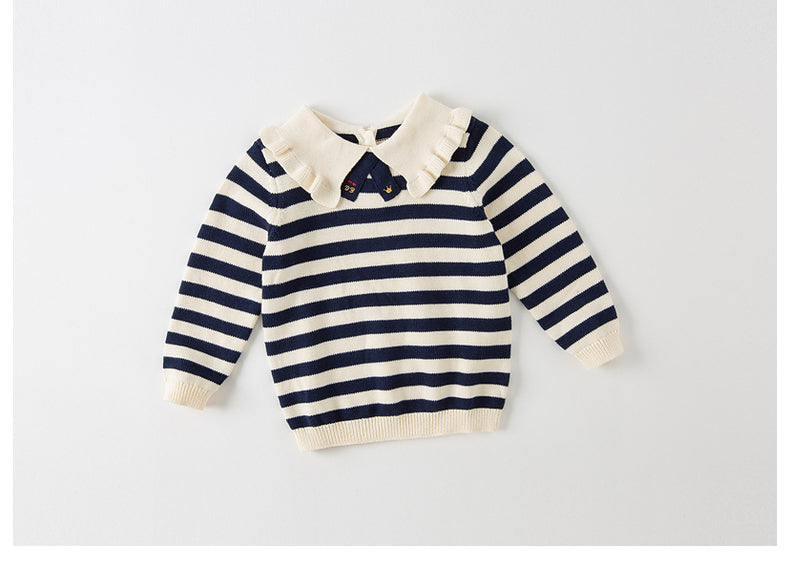 dave&bella Dave Bella Ruffle Collar Border Knit DB4223620 100cm