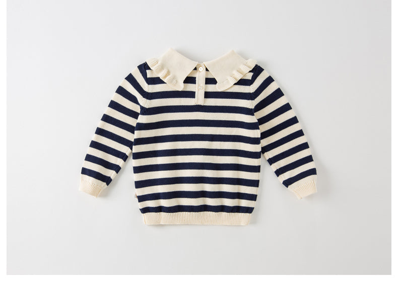 dave&bella Dave Bella Ruffle Collar Border Knit DB4223620 100cm