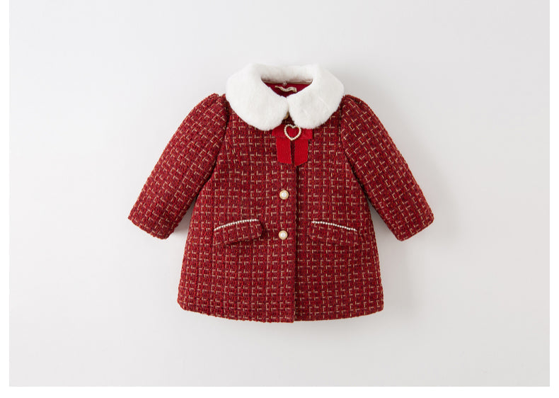 dave&bella デイブベラ レッドツイード中綿コート DB4224277