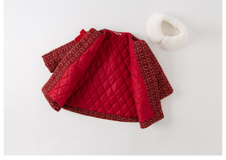 dave&bella デイブベラ レッドツイード中綿コート DB4224277