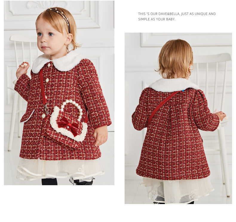 dave&bella デイブベラ レッドツイード中綿コート DB4224277