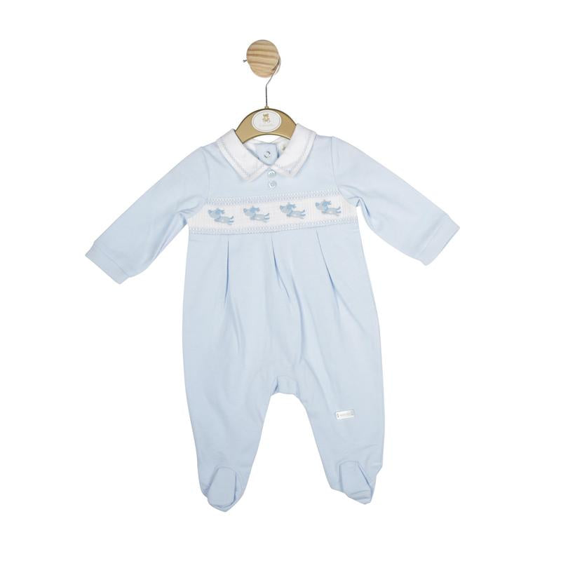 mintini baby dog design smocking romper