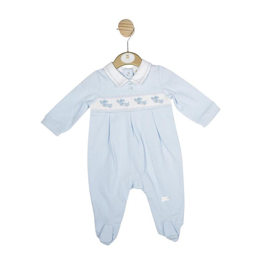 mintini baby dog design smocking romper
