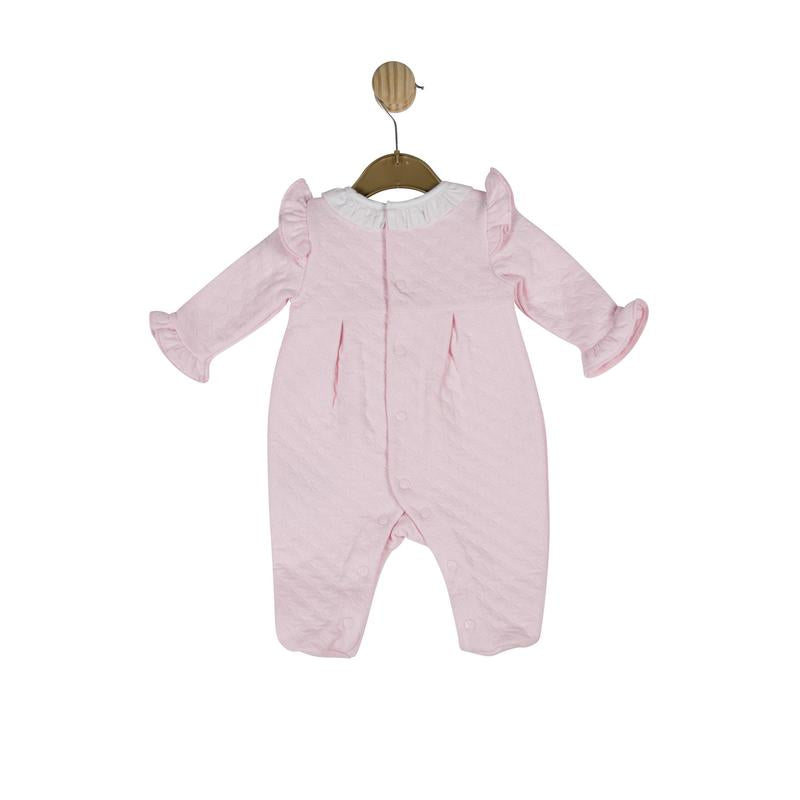 mintini baby shoulder ruffle ribbon romper