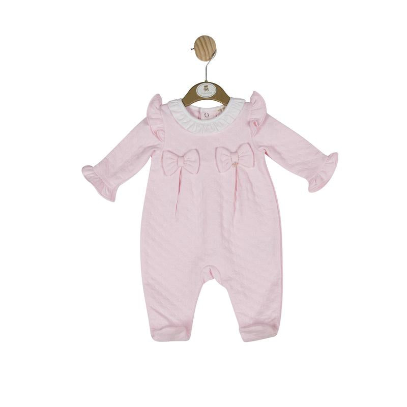mintini baby shoulder ruffle ribbon romper