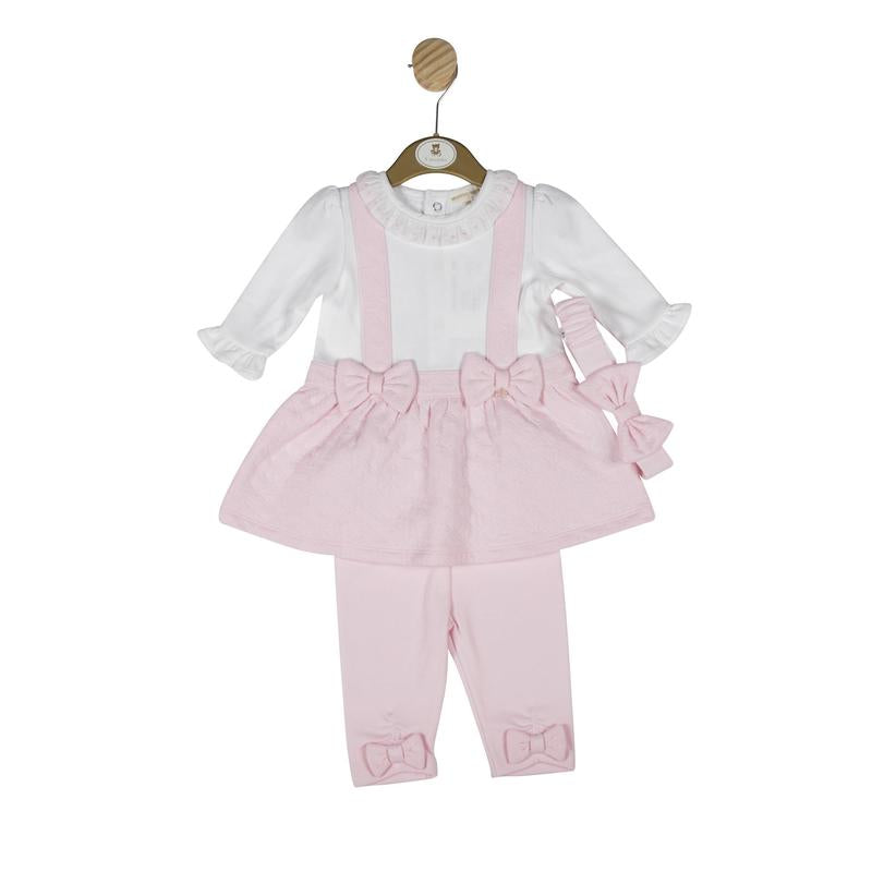 mintini baby ribbon design tunic setup with hair band